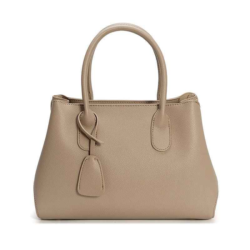Minimalist Leather Commuter Handbag — Large Capacity Tote
