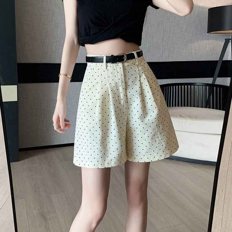 High-Waist Wide-Leg Shorts — Drawstring, Wrinkle-Resistant