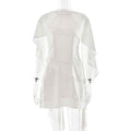 Strapless Patchwork Mini Dress – High Waist, Slim Fit, French Style