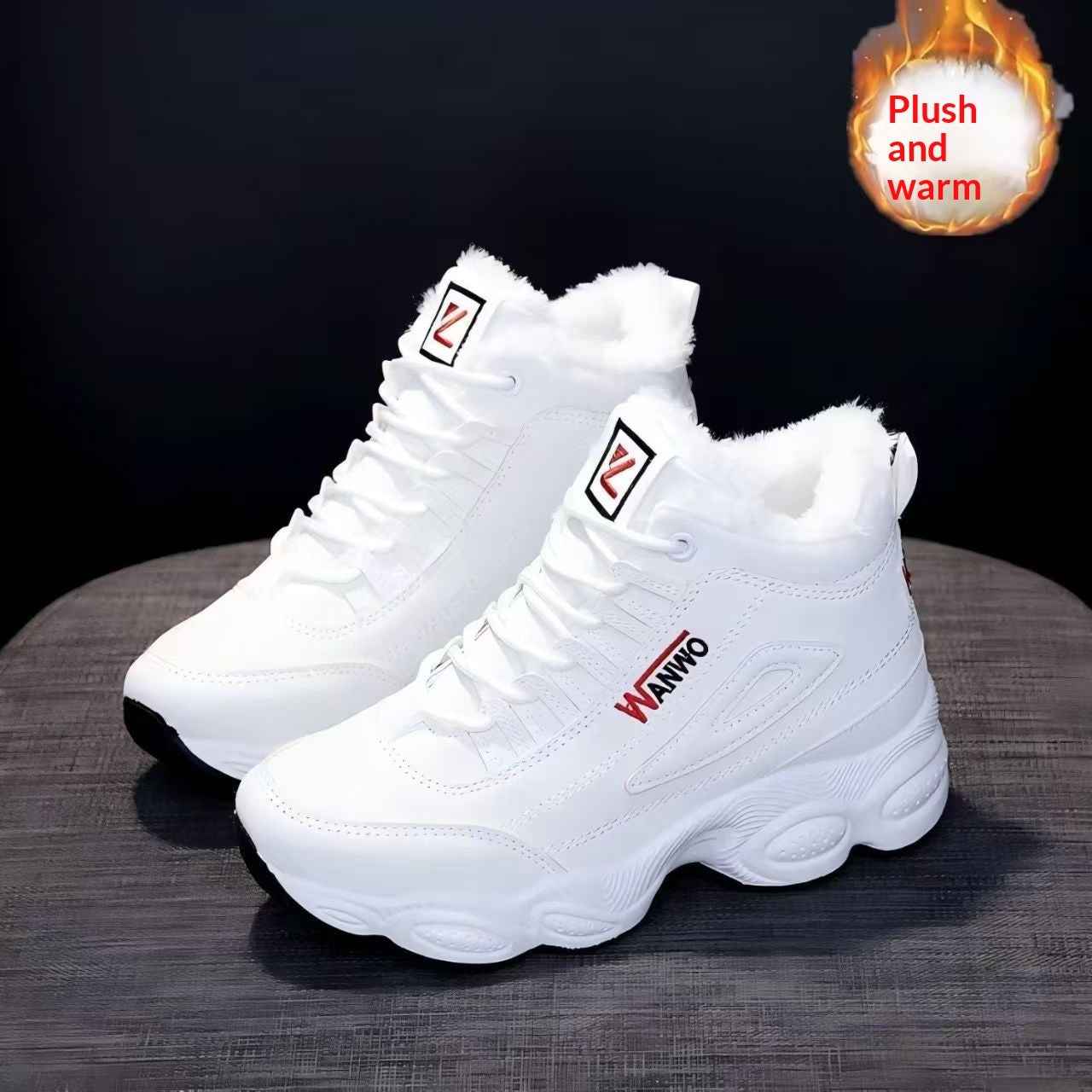Mid-Heel Round-Toe Winter Boots