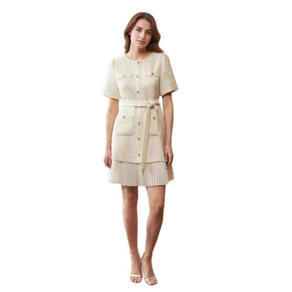 Pleated Skirt European And American Style Apricot Color