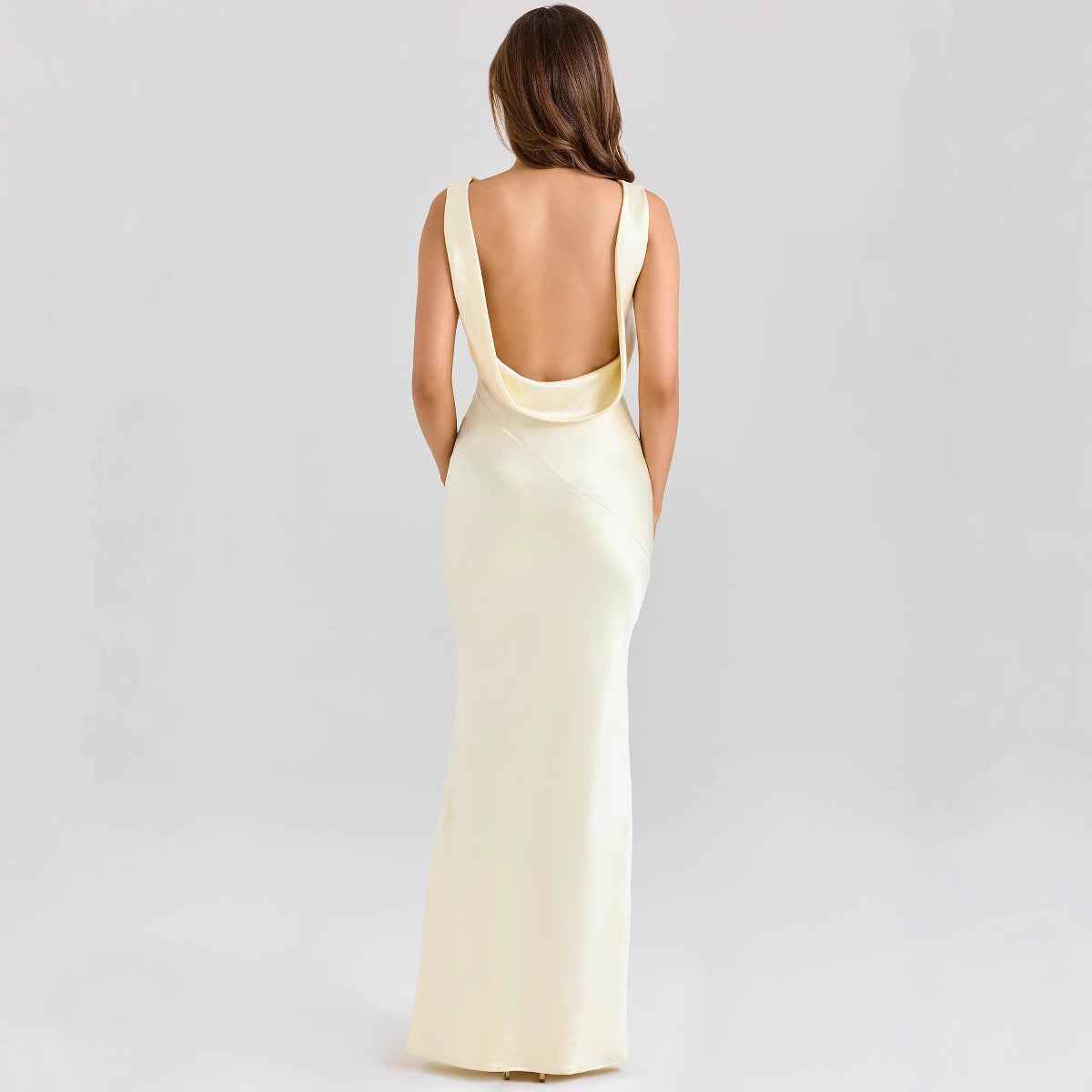 Off-Shoulder Colour-Block Tie-Up Bodycon Long Dress