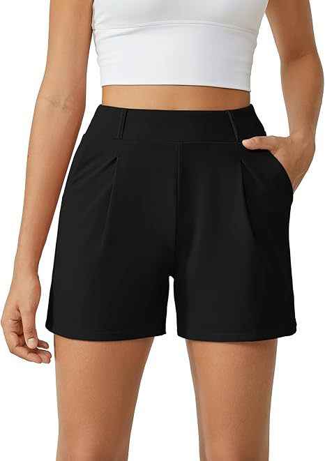 Women's Mid-Waist Colour-Block Chenille Straight-Leg Shorts