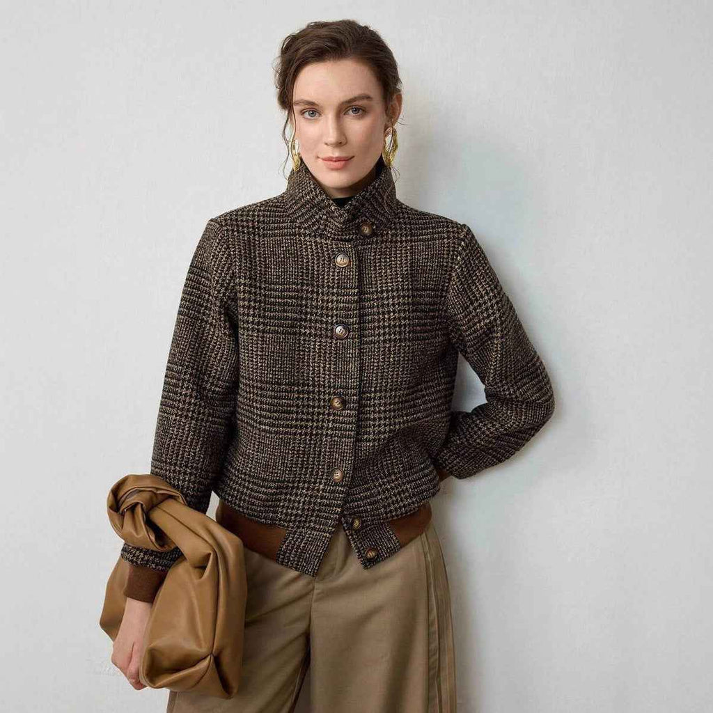 Vintage Check Patchwork Loose Jacket