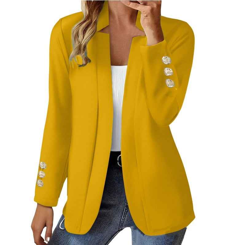 Womens Suit Long-sleeve Cufflink Cardigan Jacket