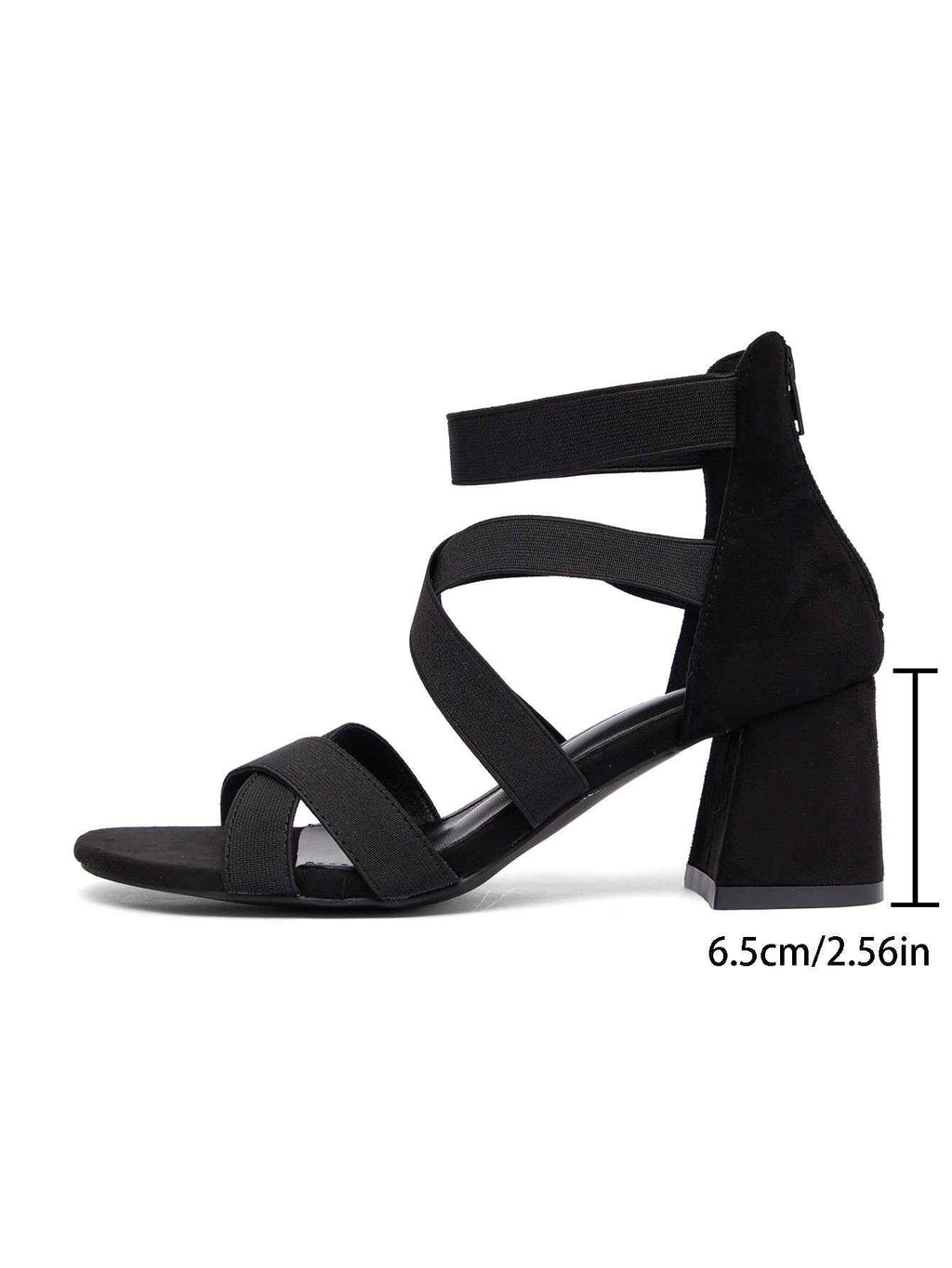 Square-Heel Open-Toe Sandals with Side Cutouts