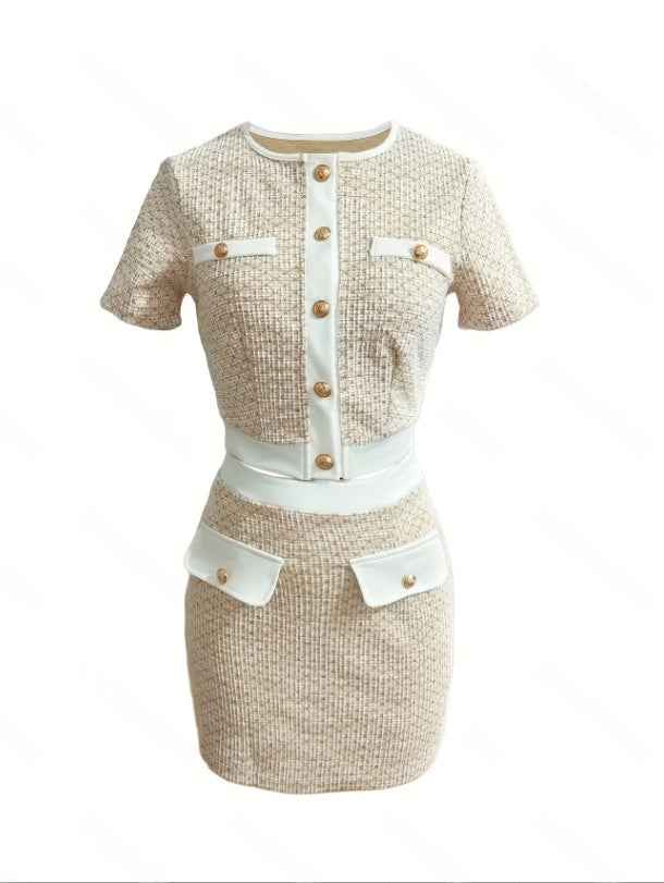 Textured Cropped Top & Mini Skirt Set — 3 Colours