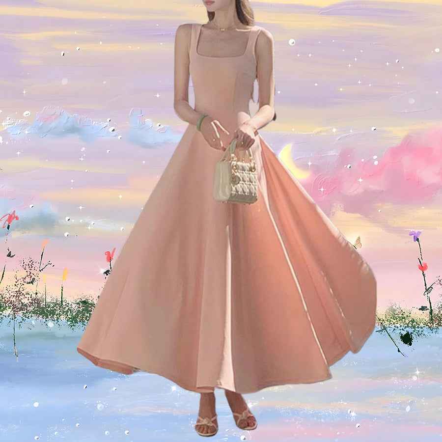 Slimming Elegant Suspender Long Dress