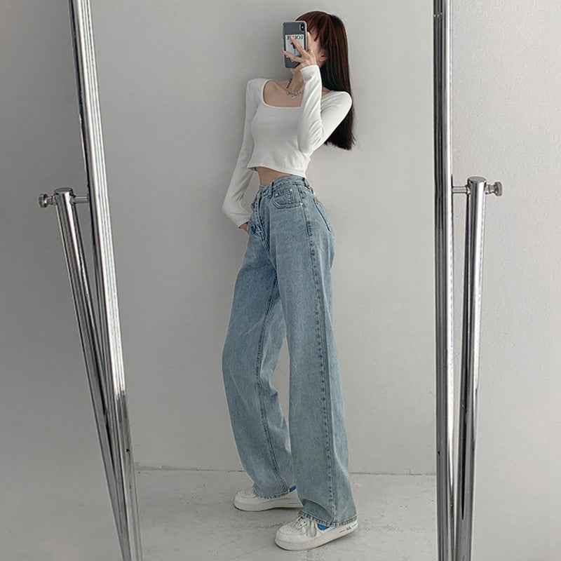 High-Waist Straight-Leg Cotton Jeans — 4 Washes, S–2XL