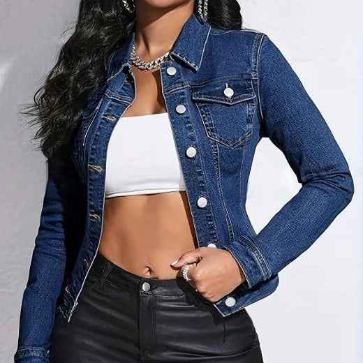 Womens Casual Chic Plus-size Denim Jacket