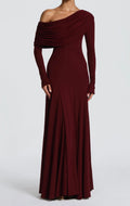Off-Shoulder Flared Hem Slim-Fit Maxi Dress — Party & Events