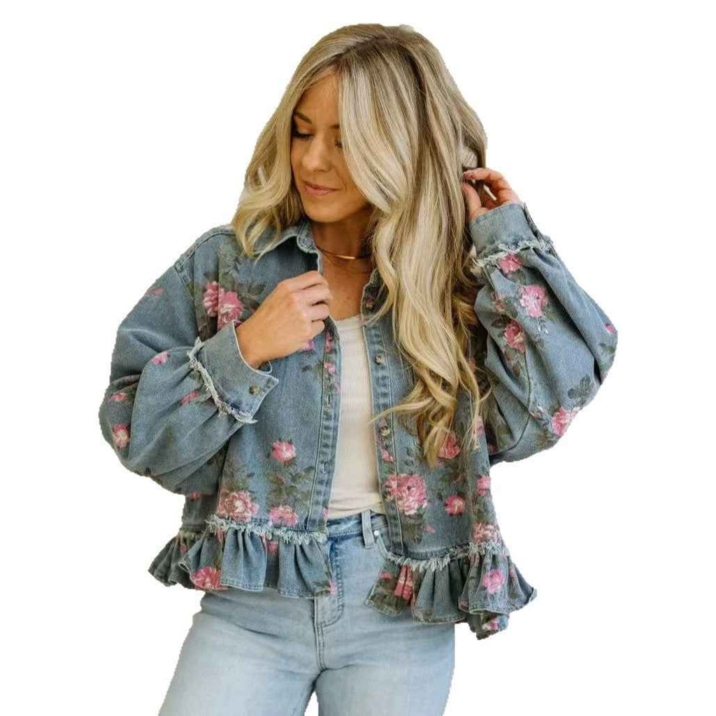 Elegant Loose-Fit Denim Long-Sleeve Shirt — Blue, S–3XL