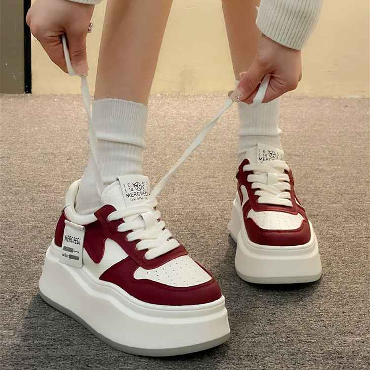 Designer Style Sneakers Durable And Height Enhancing With A Fashionable Thick Sole