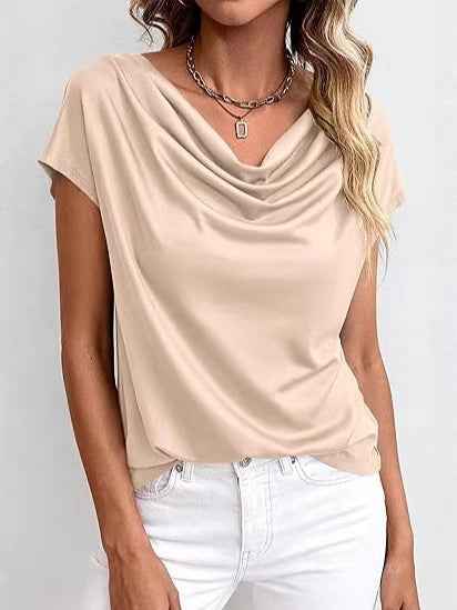 Women's Relaxed Solid Colour Short-Sleeve Top