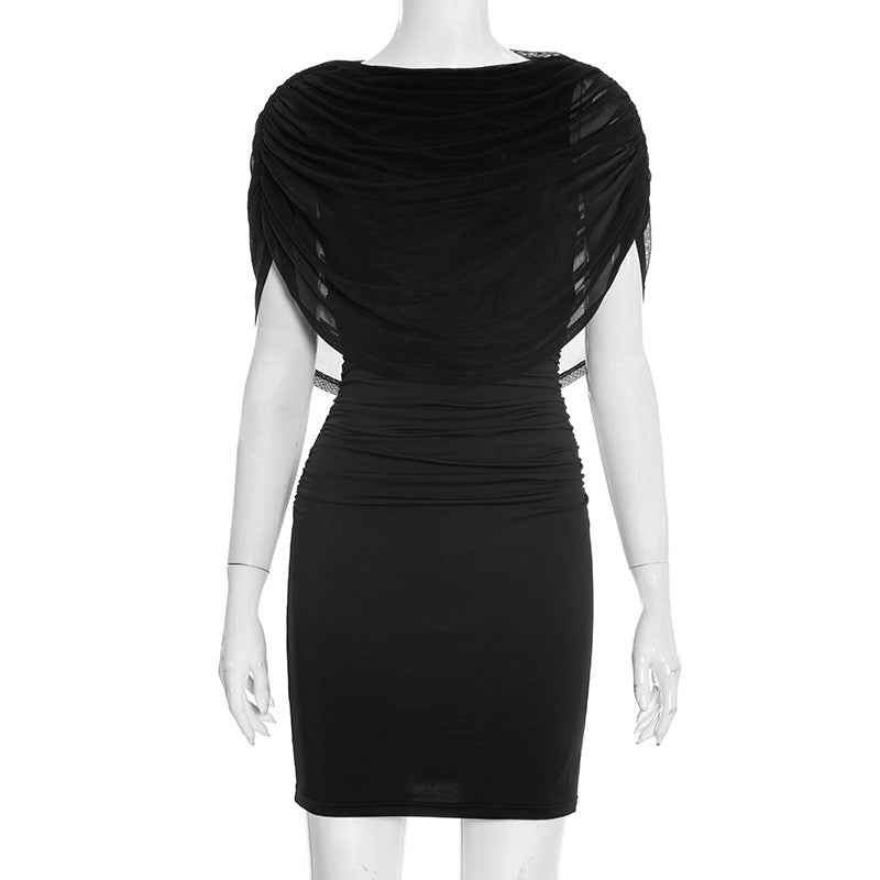Patchwork Midi Dress — High Waist, Slim Fit, Sleeveless Street Fashion