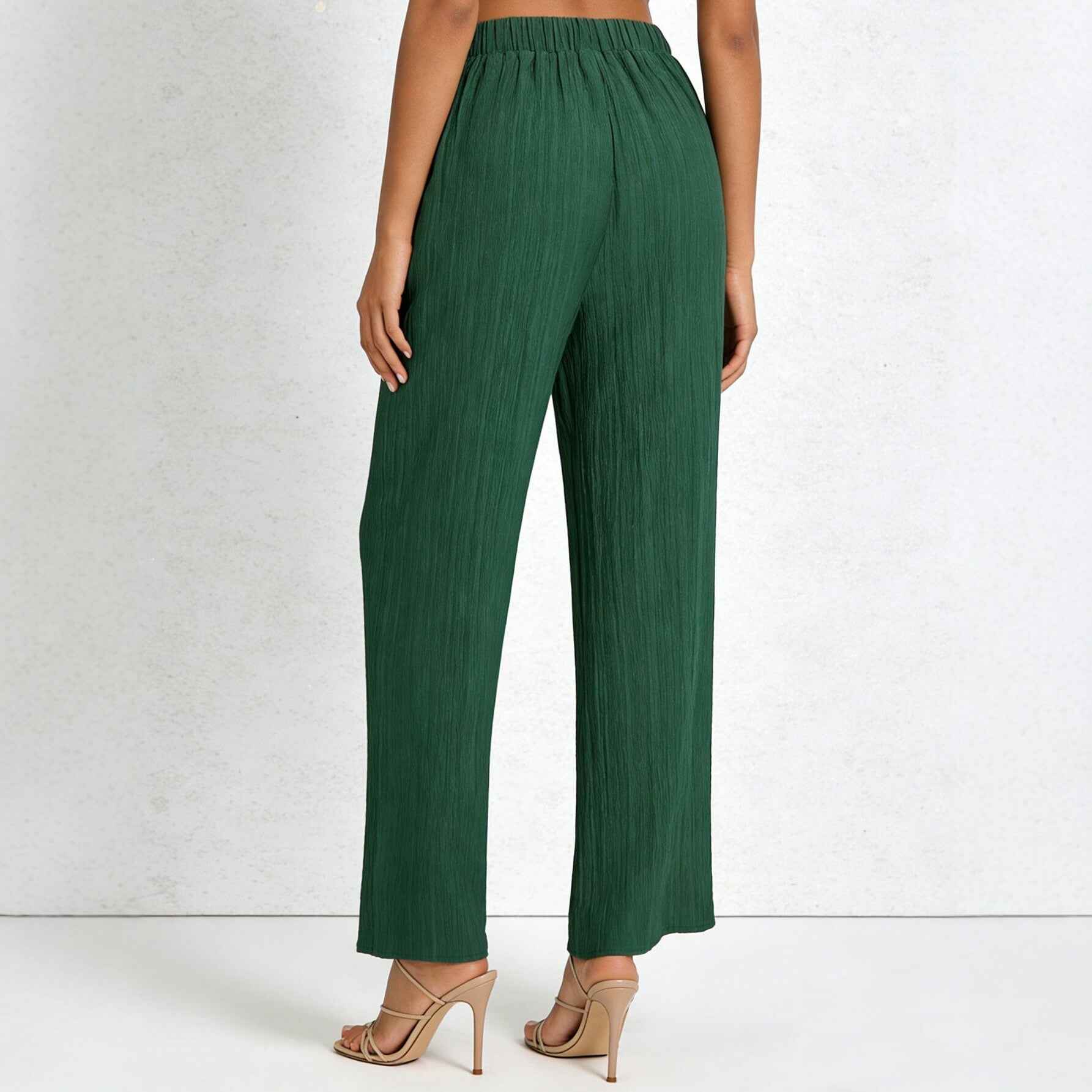 Relaxed Draping Casual Trousers With A Drawstringstylish And Versatile