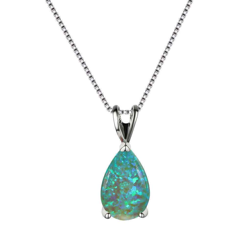 Waterdrop Opal Pendant Necklace For Women Elegant And High-end