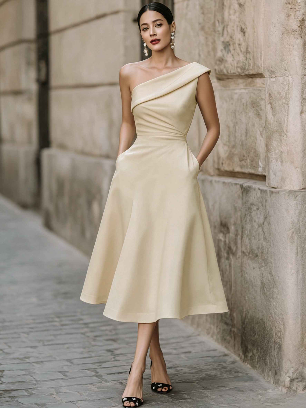 Women's Off-Shoulder Flared Swing Dress — 3 Colours