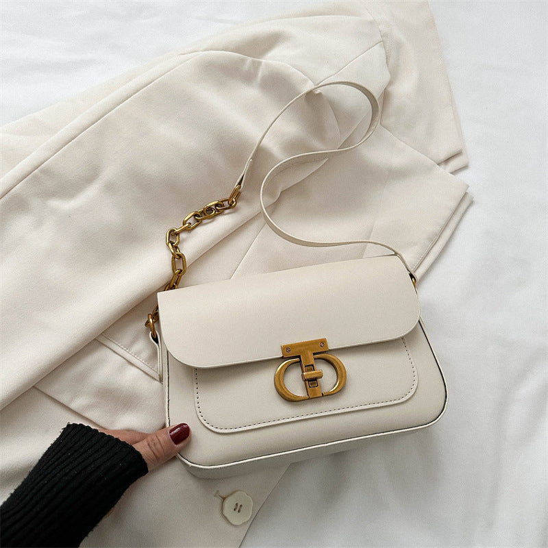 Korean-Style PU Shoulder Bag – Minimalist Square Everyday Bag