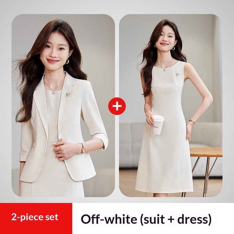 Women's Blazer & Dress Two-Piece Suit Set