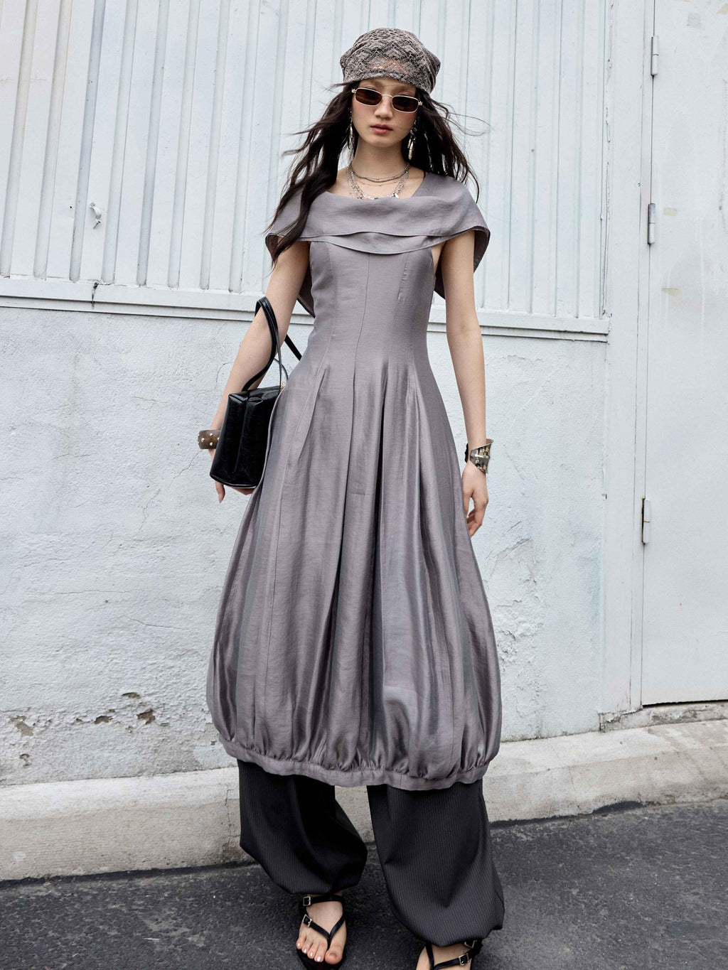 Women's High-Waist Retro Striped Harem Pants — Gray, S–L