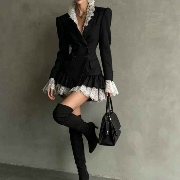 New Arrival Patchwork Color-block Long-sleeve Dress
