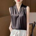 Satin Pearl V-Neck Camisole – Loose Fit Top