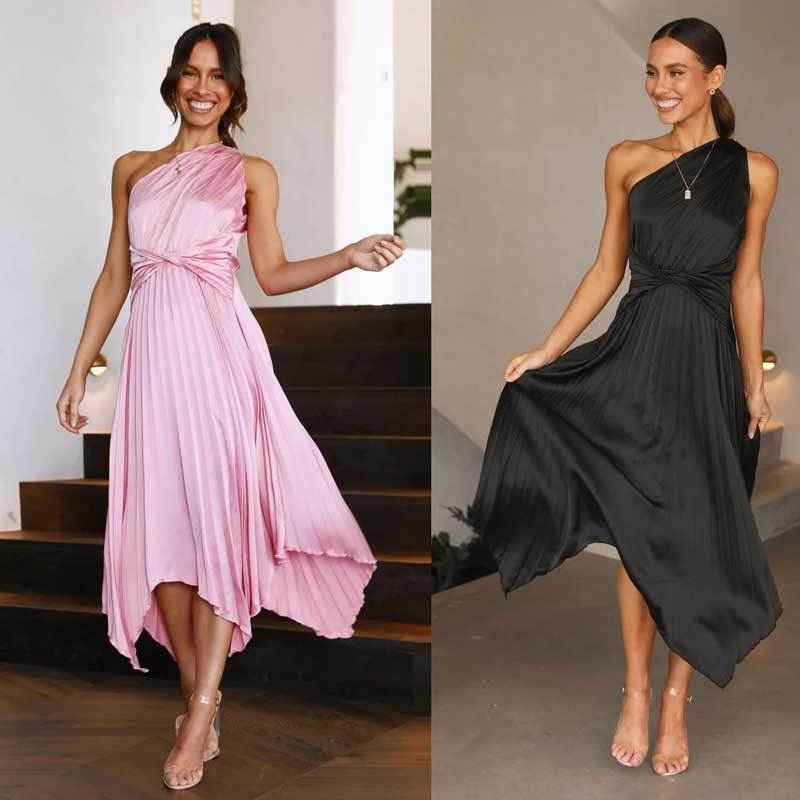 Women's Asymmetric Hem Sleeveless Maxi Dress