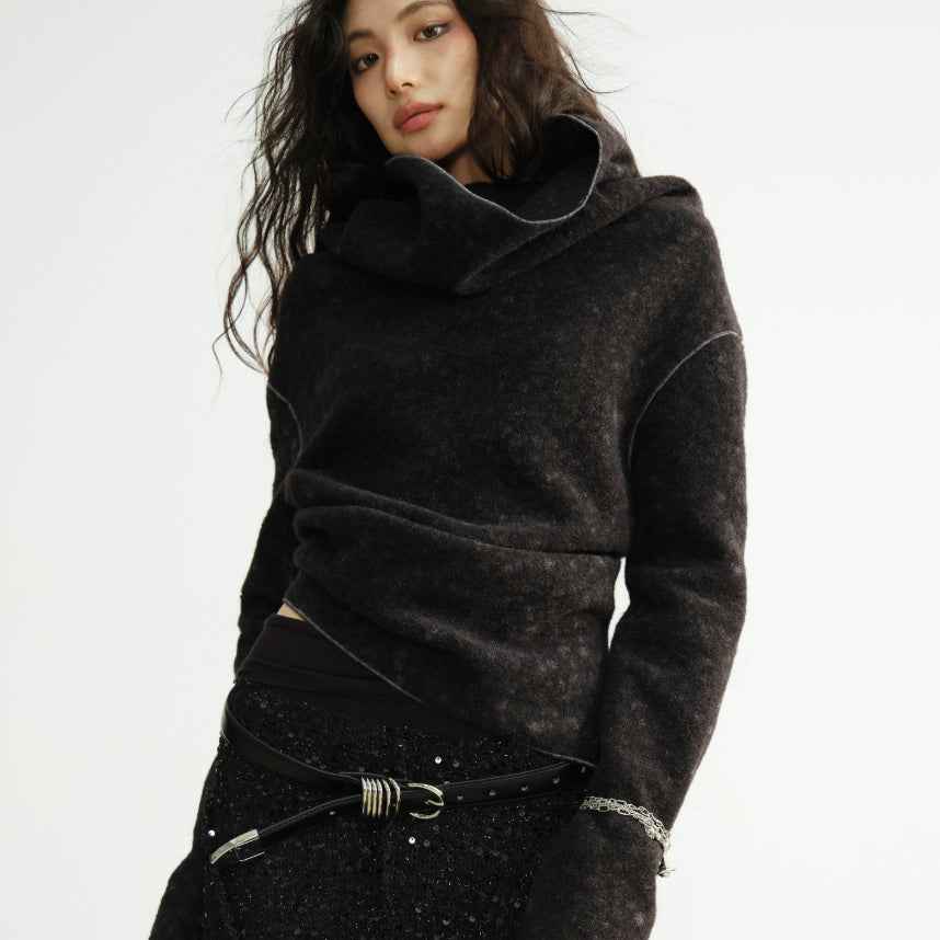 Slim-Fit Viscose Short Coat – Solid Black, Regular Sleeve