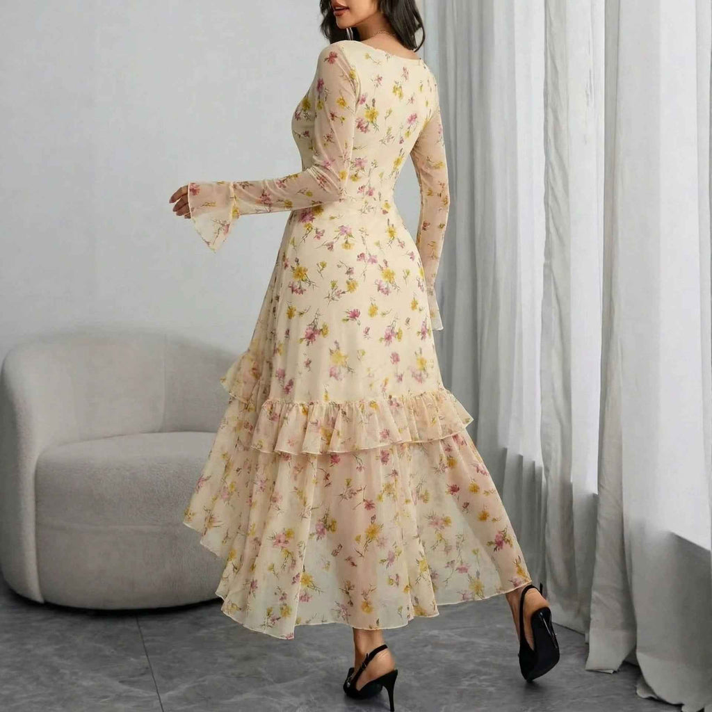 Leopard-print Fishtail Elegant Long Dress For Women