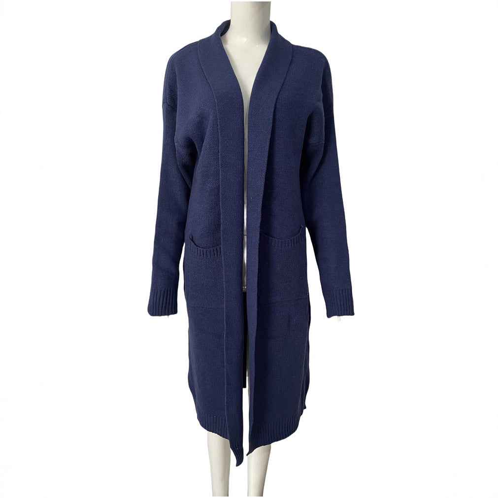 Loose-fitting Long Cardigan Oversized Pocketed Knit Sweater Coat
