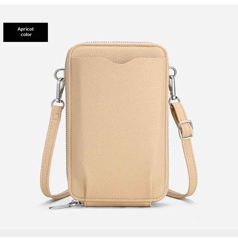 Lychee Pattern Zip-Around Phone Bag – PU Leather Mini Crossbody
