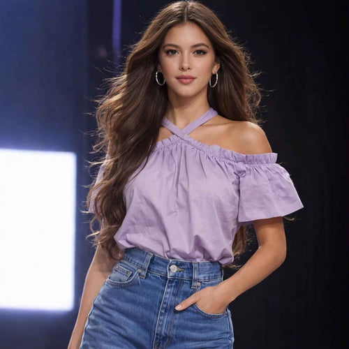 Chiffon Loose-Fit Short Sleeve Top – Sweet & Chic Style