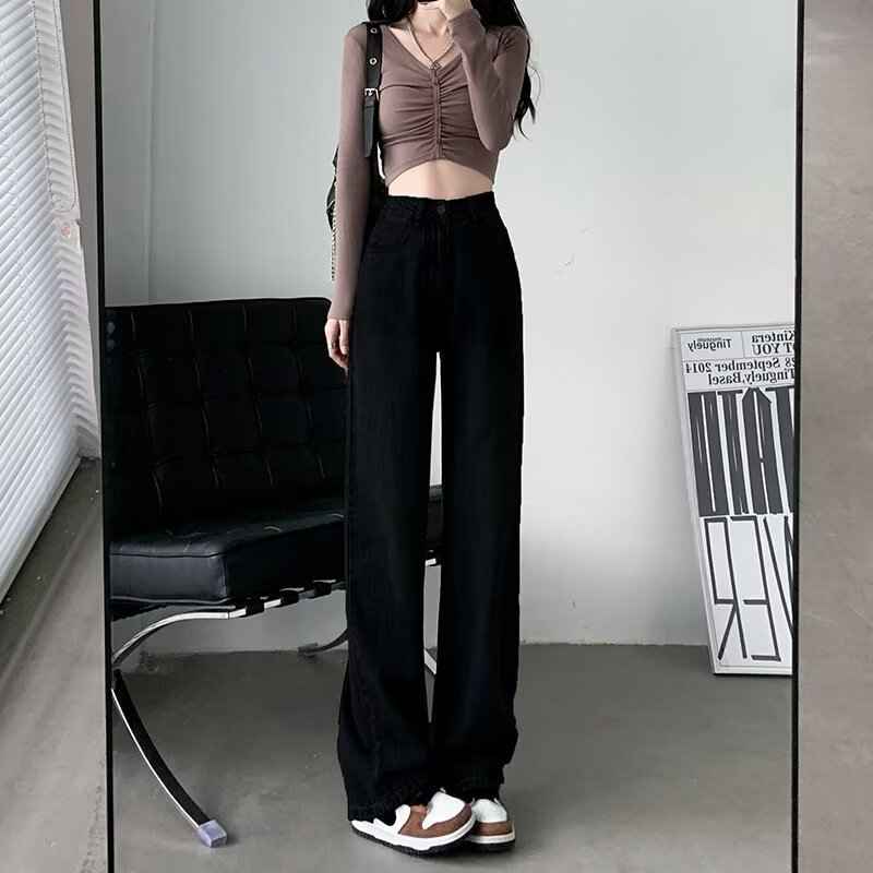 High-Waist Straight-Leg Jeans