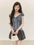 Women's Lace-Trimmed Plaid Shirt