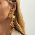 Vintage Teardrop Geometric Earrings For Women European American Style Statement Metal Stud Earrings