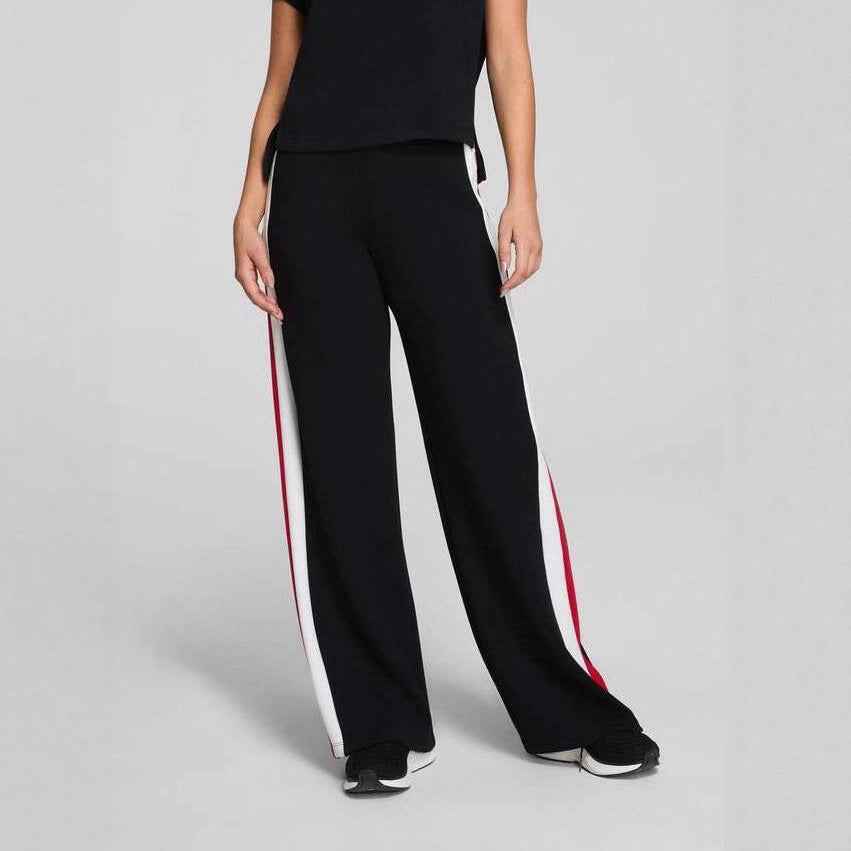 Women's Color-Block Straight-Leg Trousers – Elastic Waist