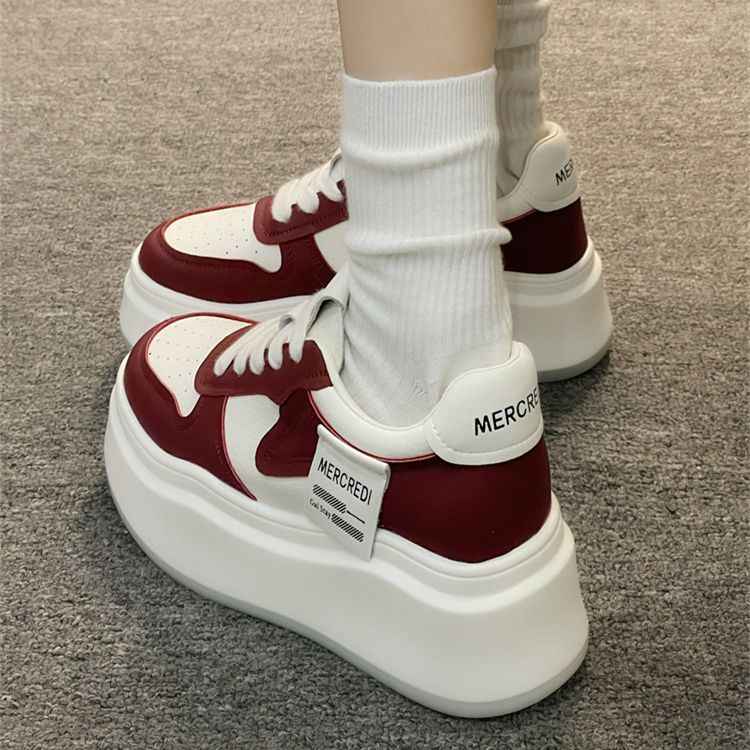 Designer Style Sneakers Durable And Height Enhancing With A Fashionable Thick Sole