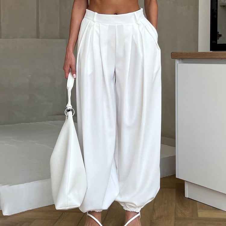 Women's High-Waist Balloon Pants — Wide-Leg Elasticated