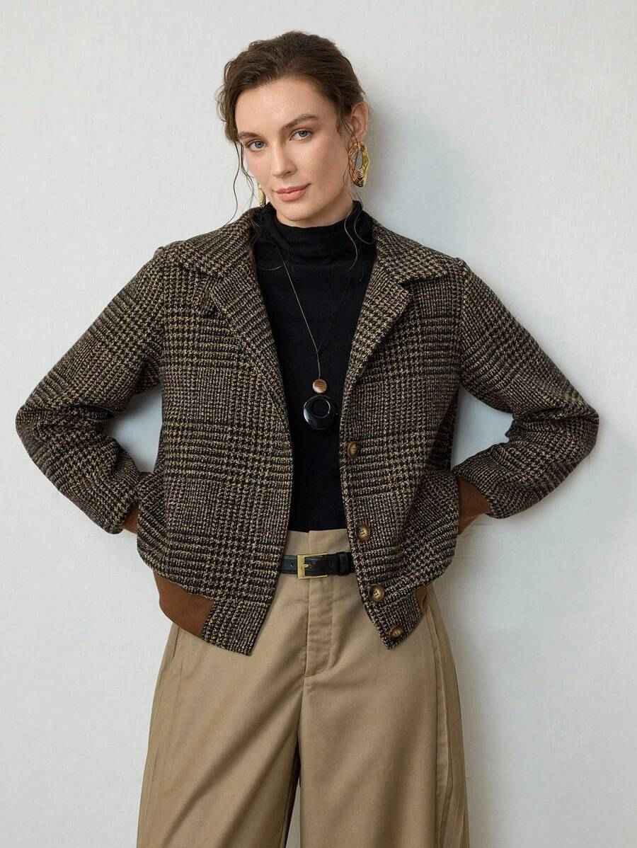 Vintage Check Patchwork Loose Jacket