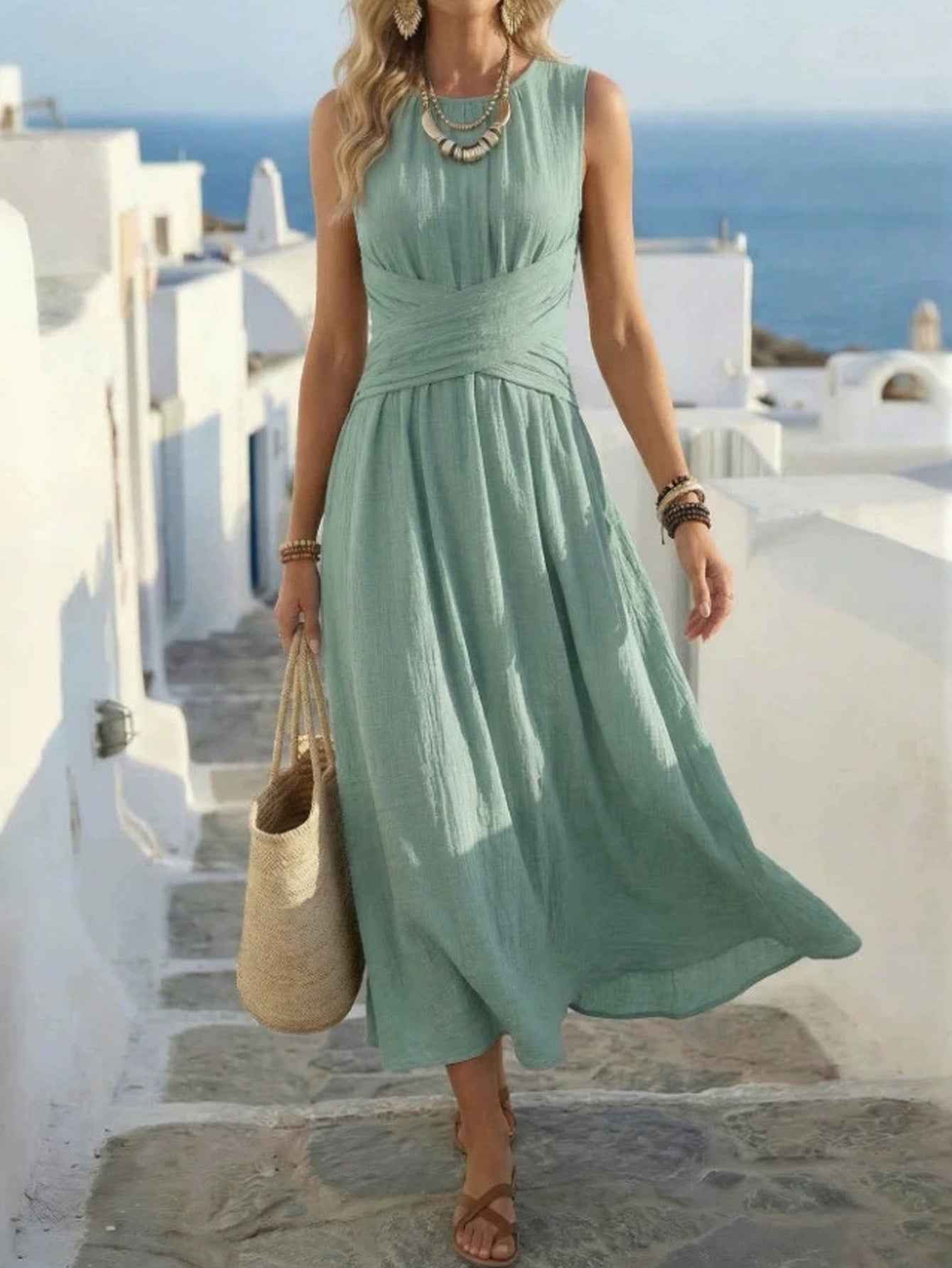 Summer Sleeveless Maxi Dress European And American Style