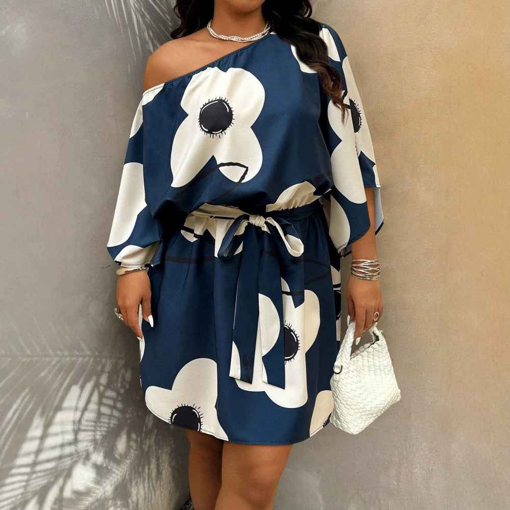Resort-style Womens Plus-size Off-shoulder Dress