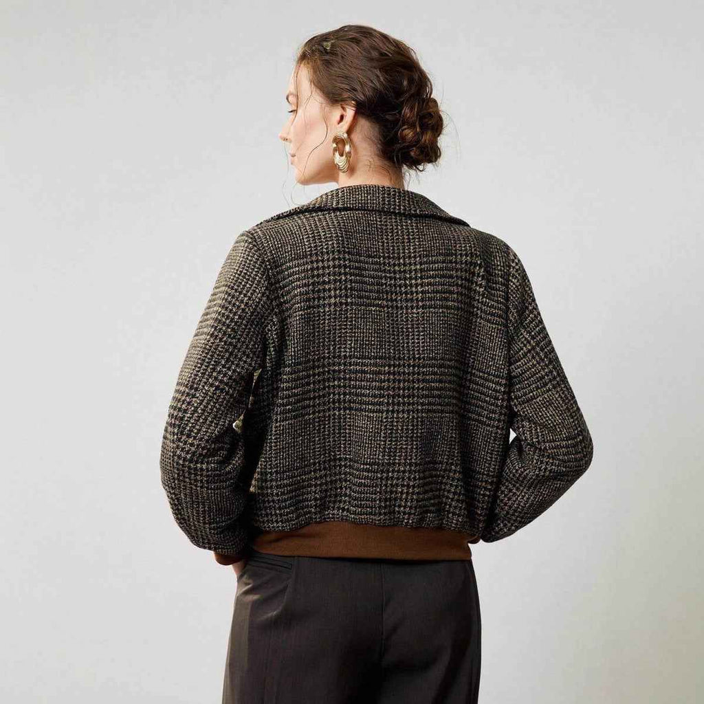 Vintage Check Patchwork Loose Jacket