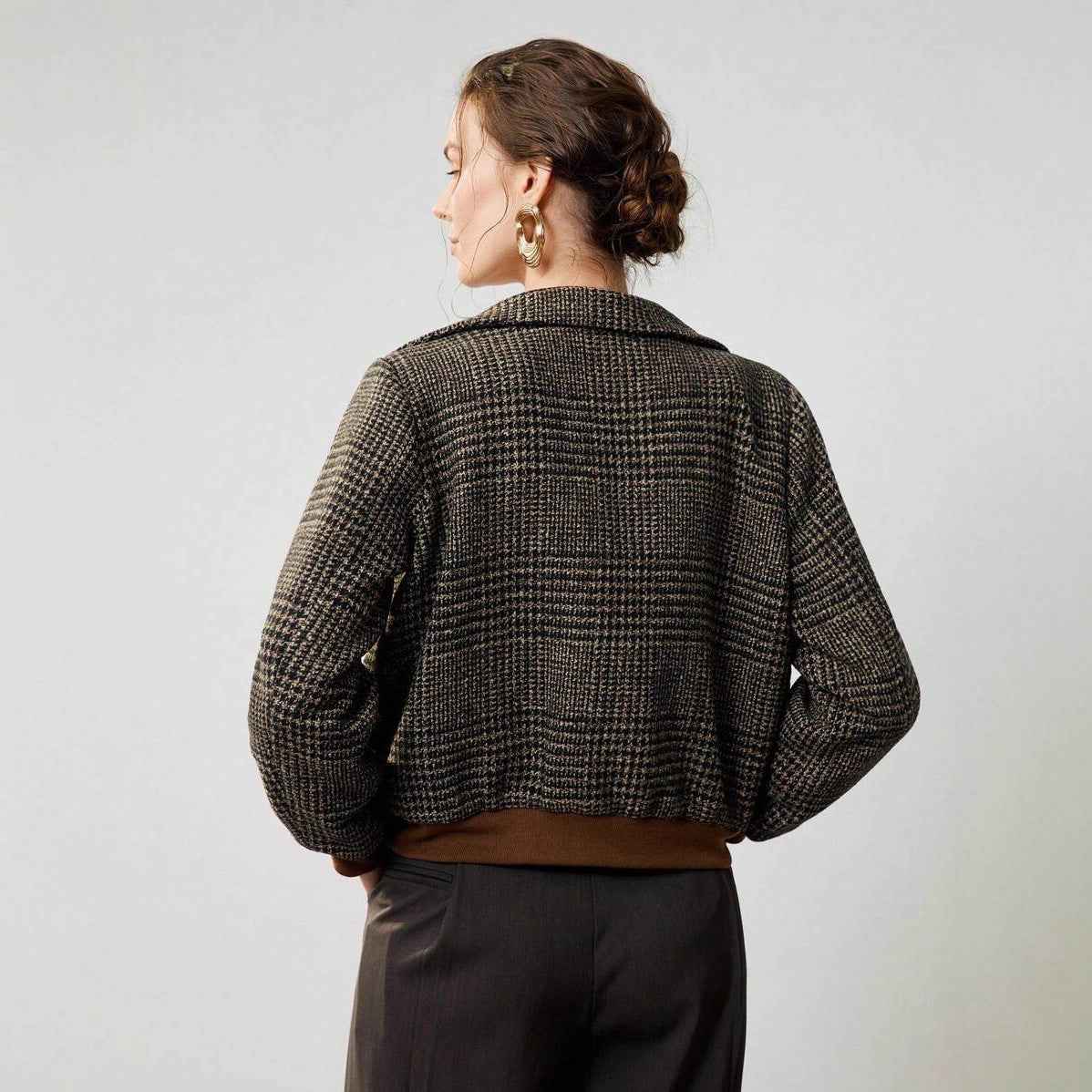 Vintage Check Patchwork Loose Jacket