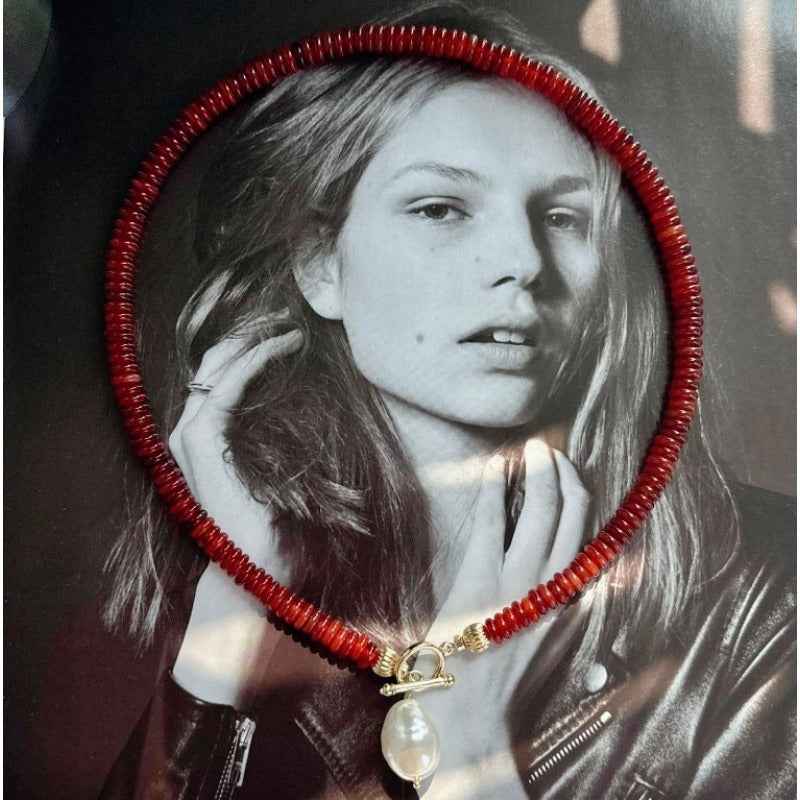 New Chinese-style Retro Red Bead Necklace For Women