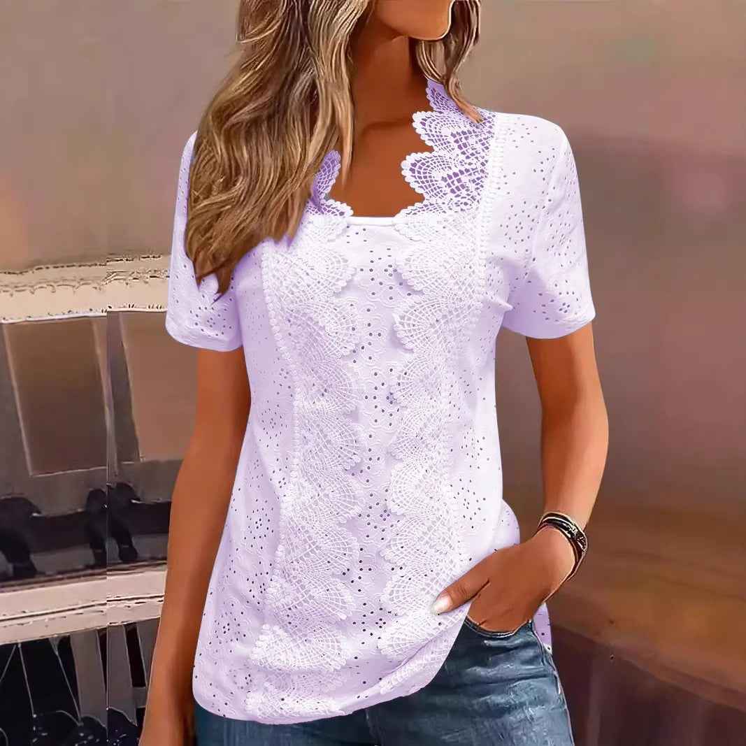 Plus-Size Casual Short-Sleeve Top – Black | Sizes 1XL–5XL
