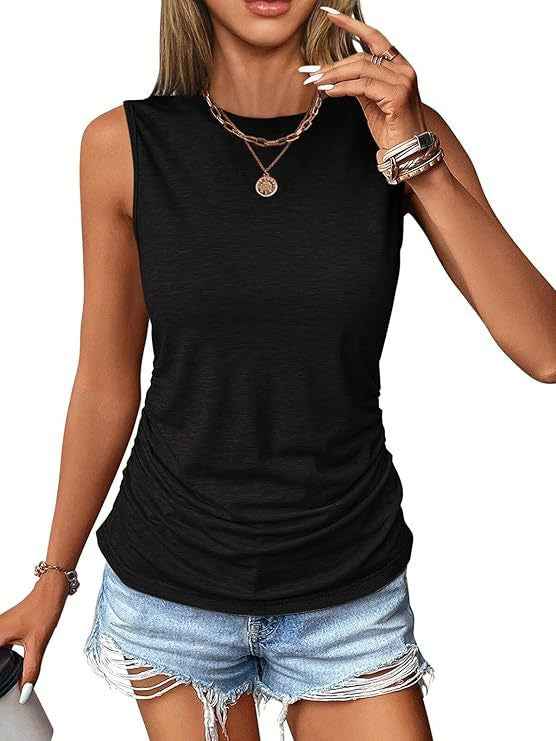Women's Slim-Fit Solid Colour Sleeveless Tank Top