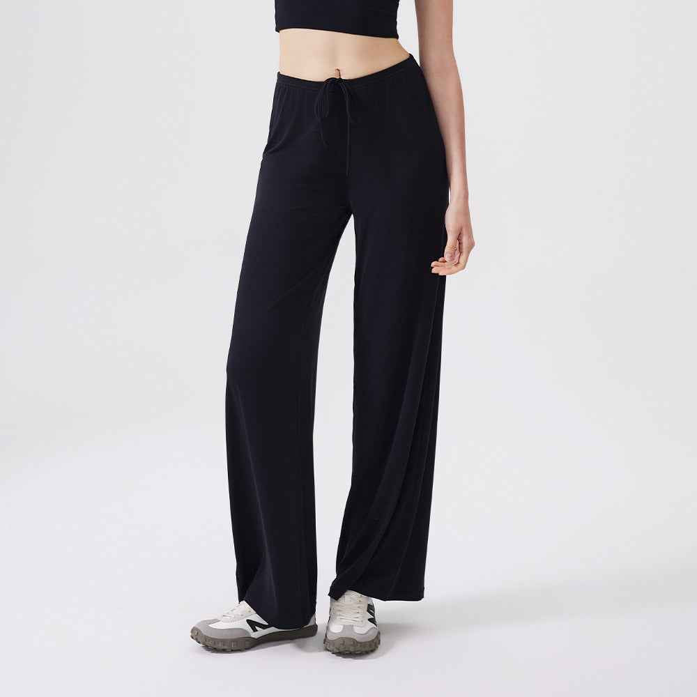 Women's Straight-Leg Yoga Trousers – Breathable Nylon, 6 Colours