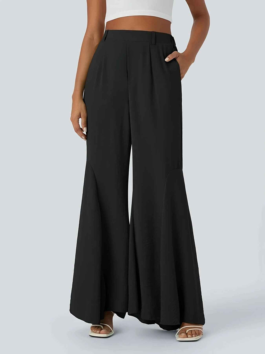 Stylish And Elegant Solid-color Versatile Flared Pants For Women