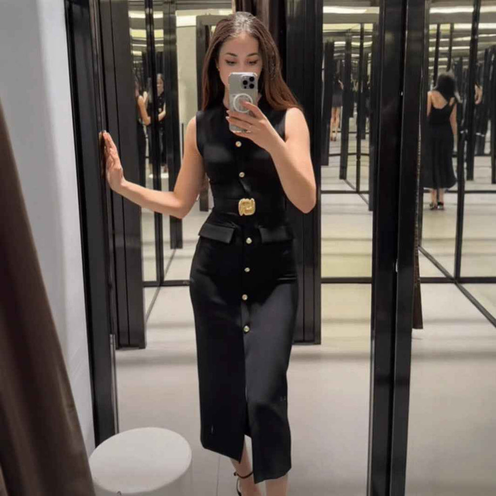Women's Sleeveless Asymmetric Hem Dress